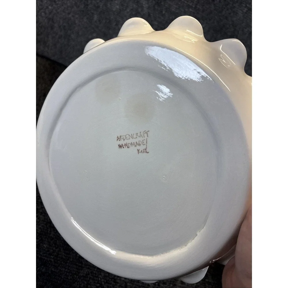 Vtg~Pig Pie Plate~Scalloped Edge~Ardencraft Handmade Kate~10